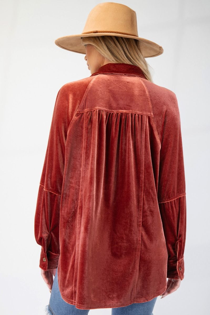 Oversized Velvet Shirt