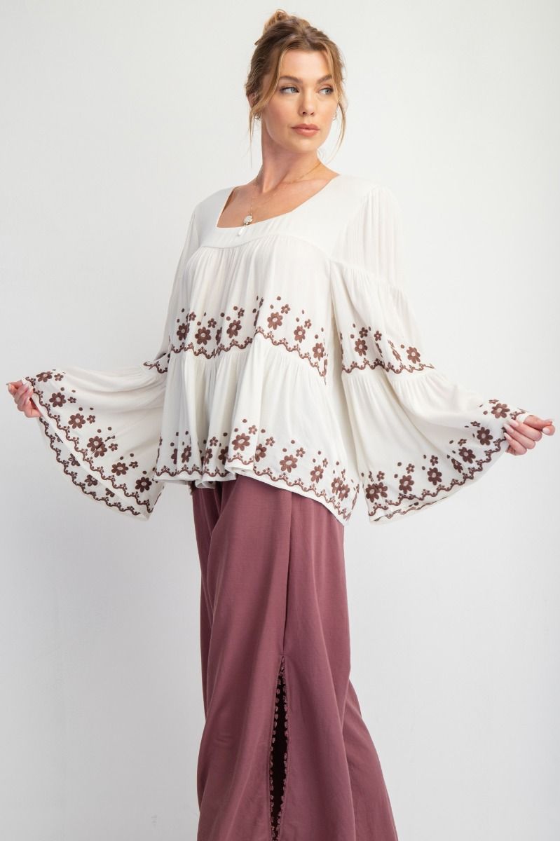 Rayon Gauze Tiered Top