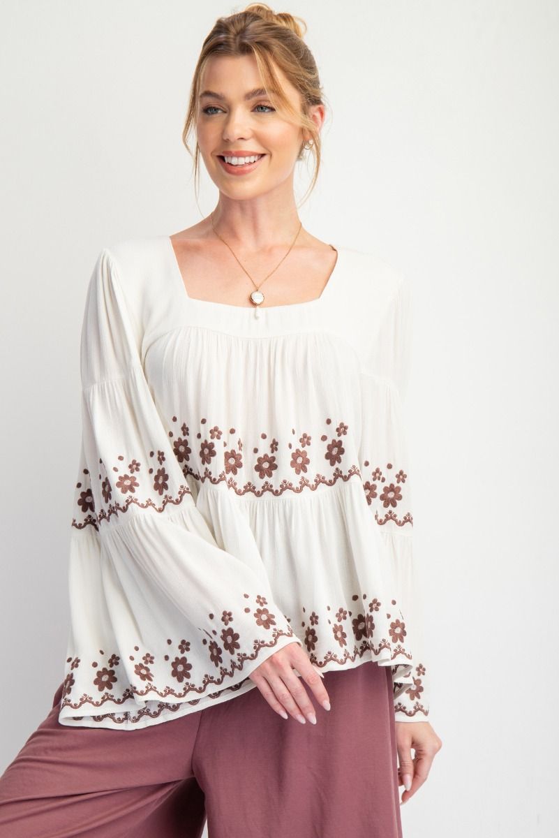 Rayon Gauze Tiered Top