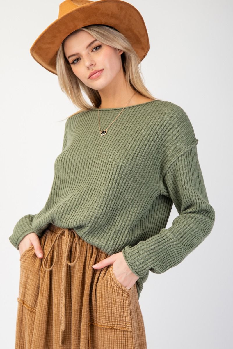 Ribbed Sweater Top