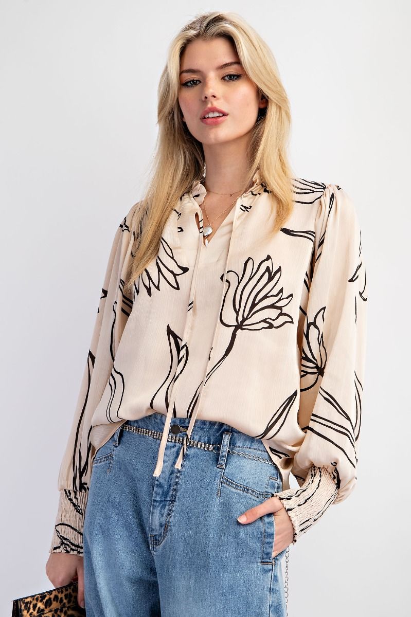 Crinkled Satin Blouse