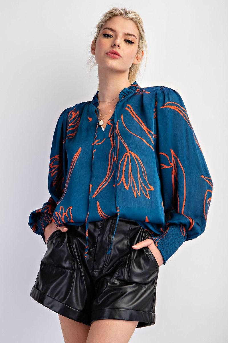 Crinkled Satin Blouse