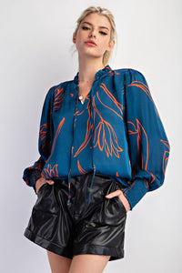 Crinkled Satin Blouse