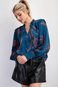 Crinkled Satin Blouse