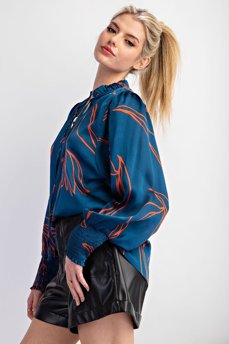 Crinkled Satin Blouse