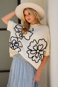 Flower Pattern Sweater