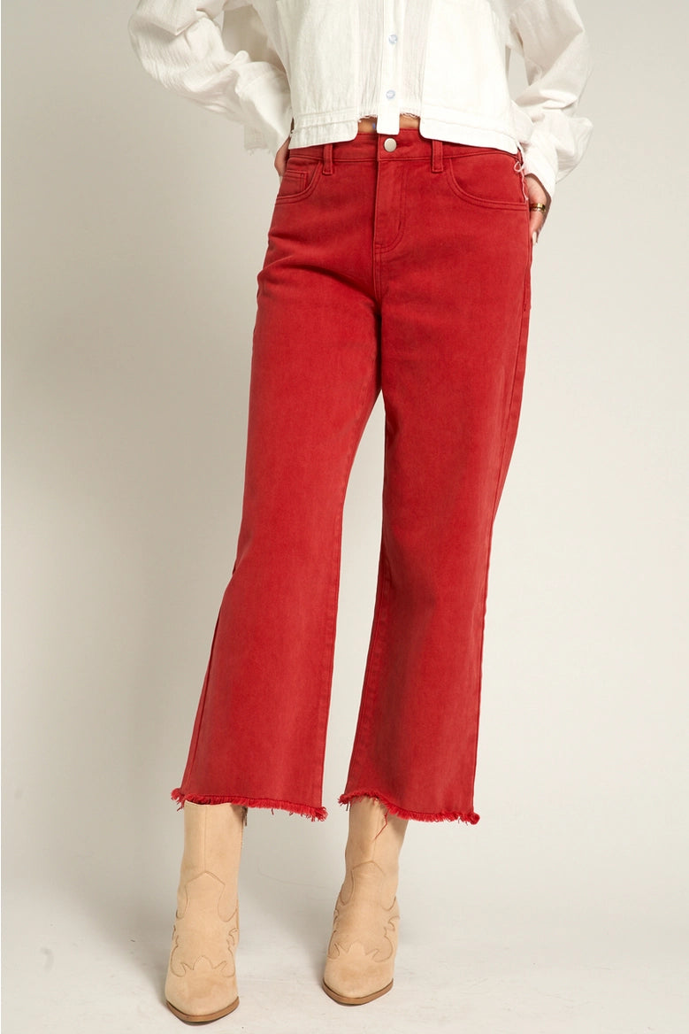 Frayed Hem Cropped Jeans