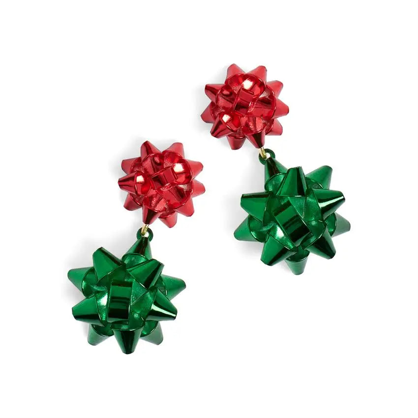 Christmas Bow Dangle Earrings