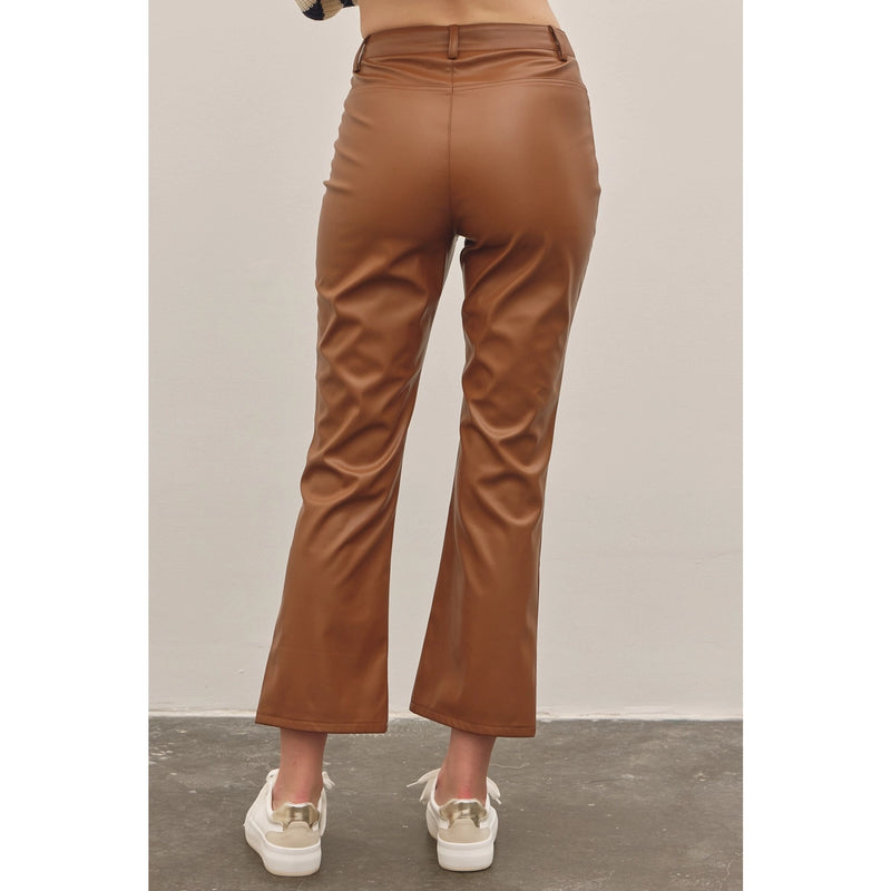 Vegan Leather Crop Pants