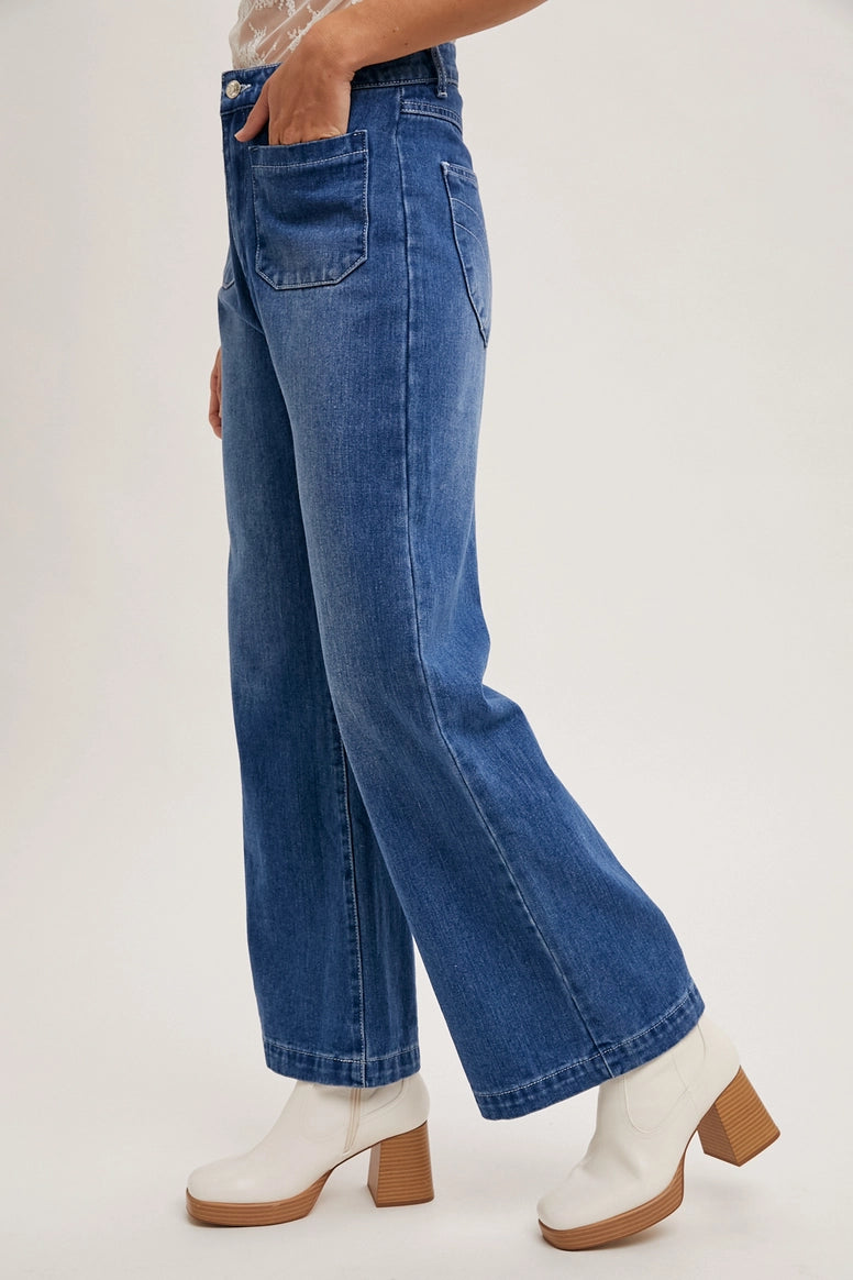 Wide Leg Denim Jeans