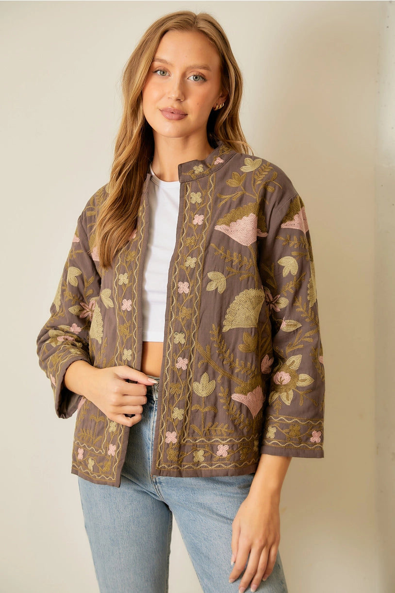 Floral Cotton Slub Jacket