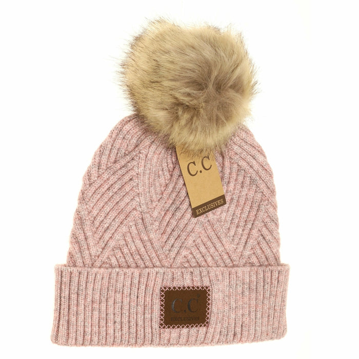 Heathered Pom CC Beanie