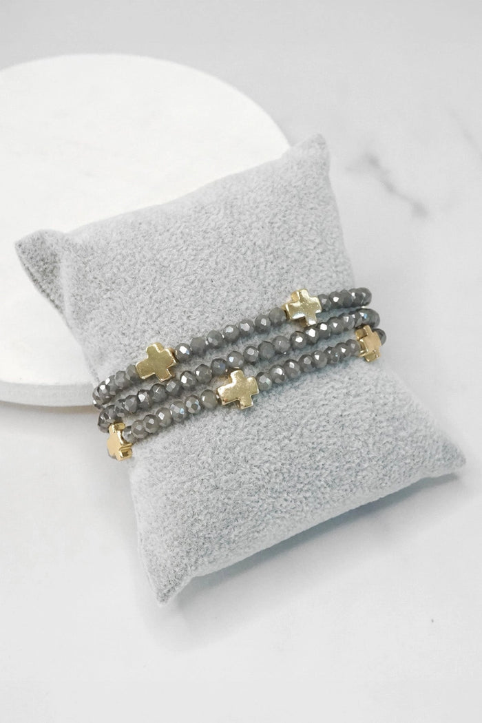 Sideways Cross Bead Bracelet