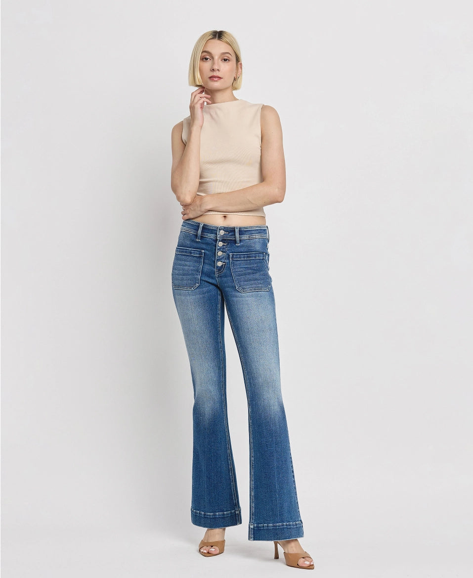 Trouser Hem Flare Jeans