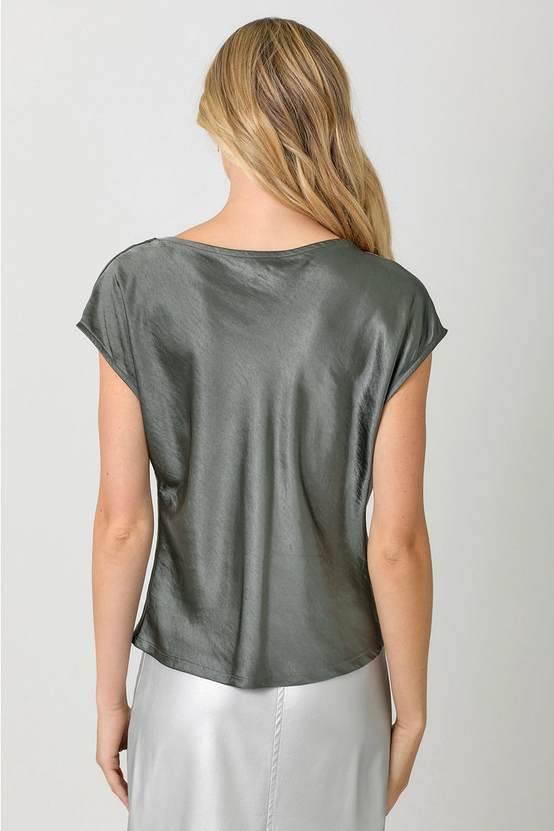 Satin Cowl Neck Top