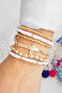 Sideways Cross Bracelet Stack