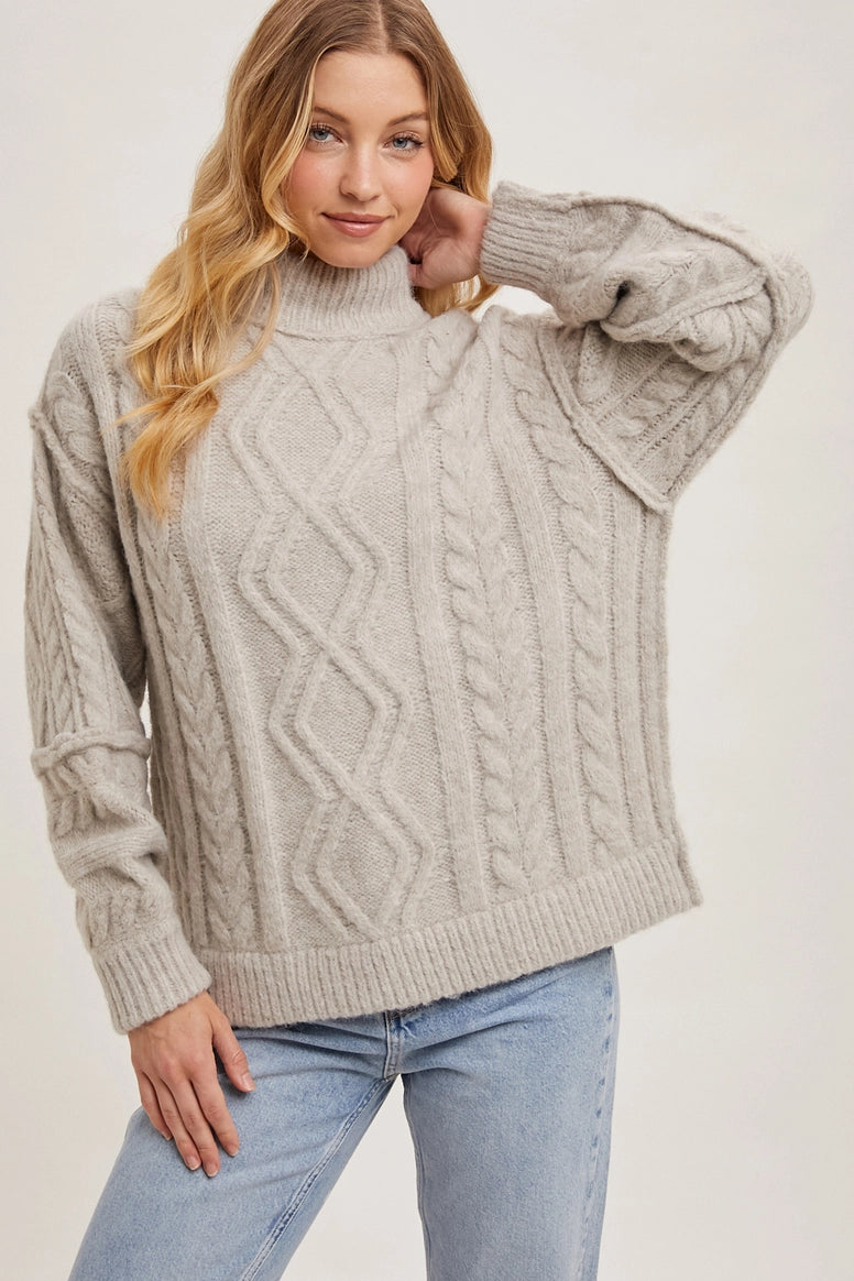 Turtleneck Cable Knit Sweater