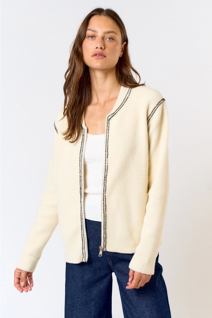 Zipper Sweater Jacket