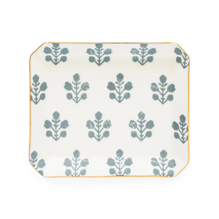 Blue Floral Trinket Tray