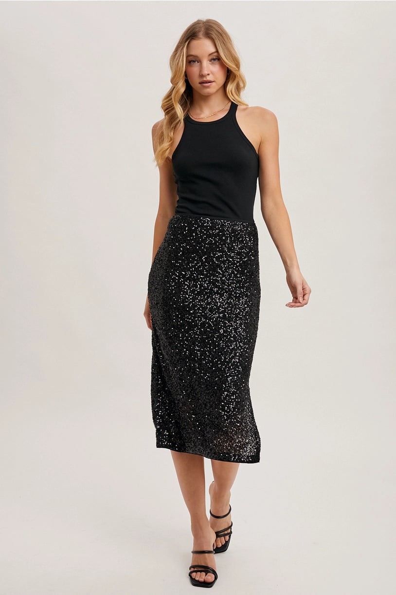 Sequin Midi Skirt