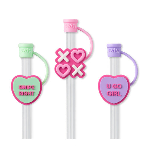 Valentine Straw Topper Set