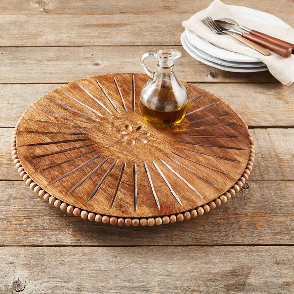 Beaded Carved Lazy Susan