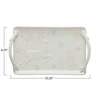 Deer Stoneware Tray