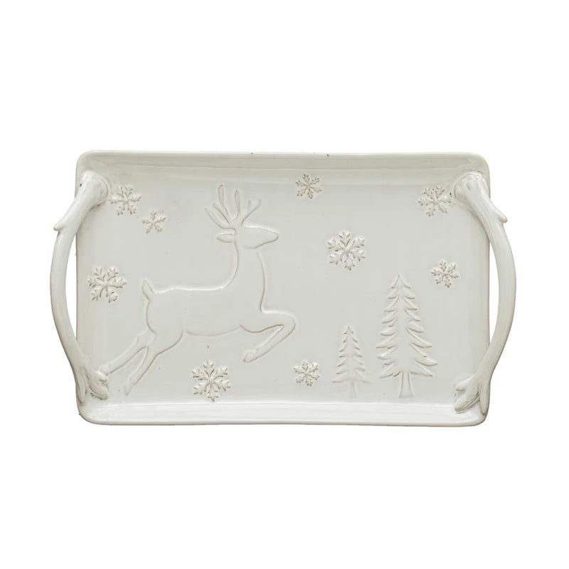 Deer Stoneware Tray