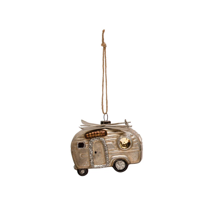 Glass Camper Ornament