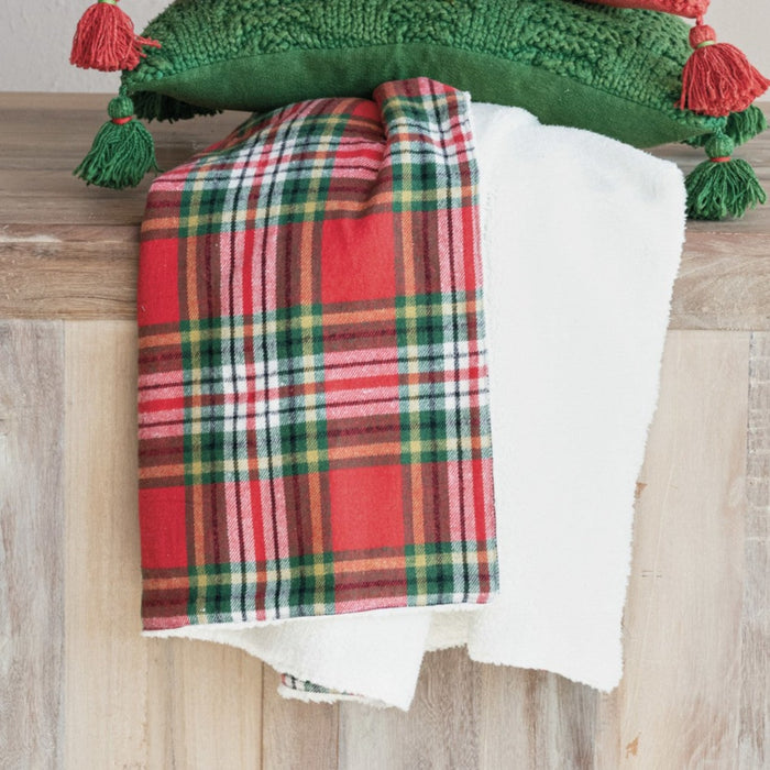 Sherpa Lined Flannel Throw