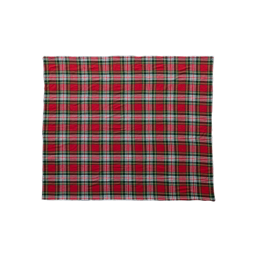 Sherpa Lined Flannel Throw