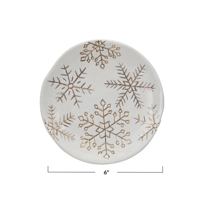 Stoneware Snowflake Plate