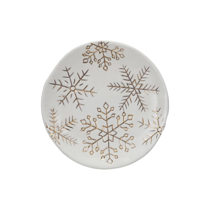 Stoneware Snowflake Plate