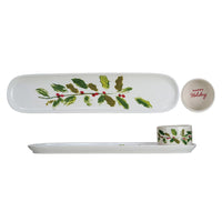 Holly Stoneware Platter Set