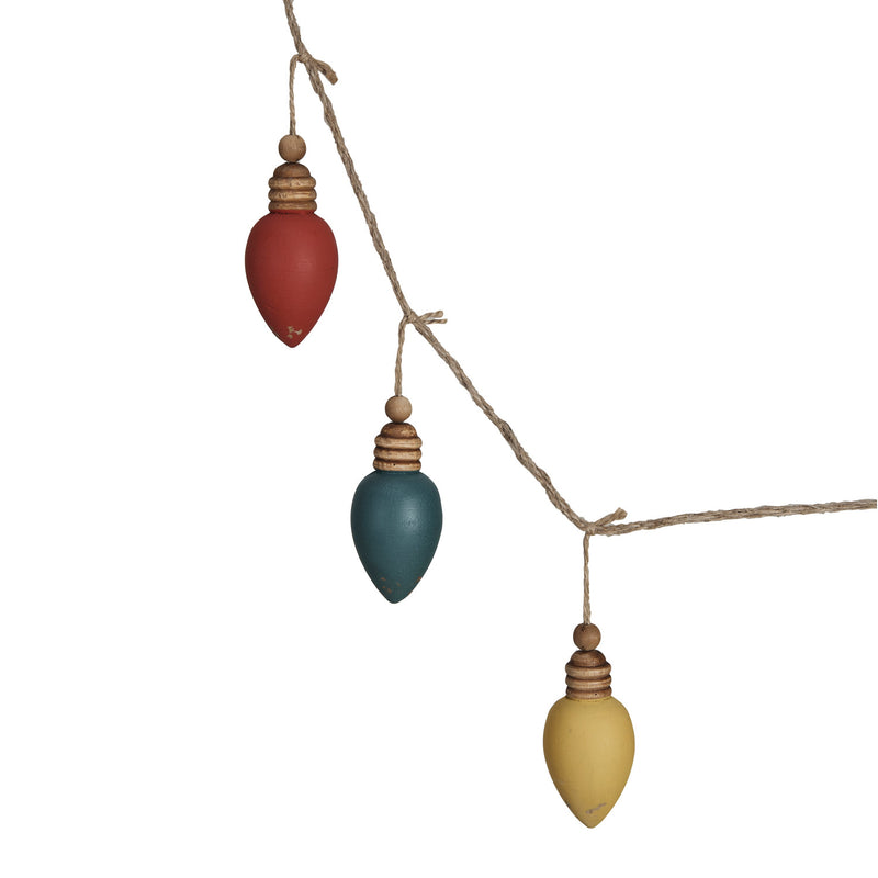 Wood String Lightbulb Garland