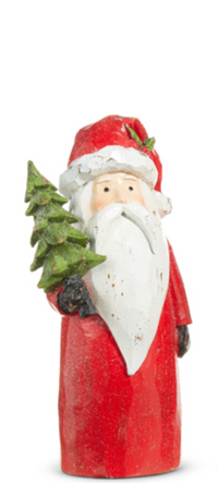 Distressed Carved Santa