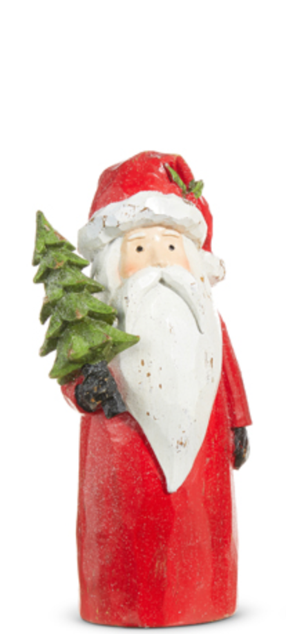 Distressed Carved Santa