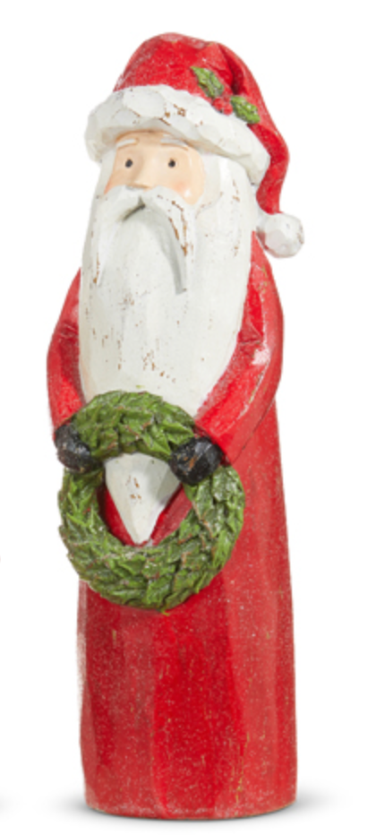 Distressed Carved Santa